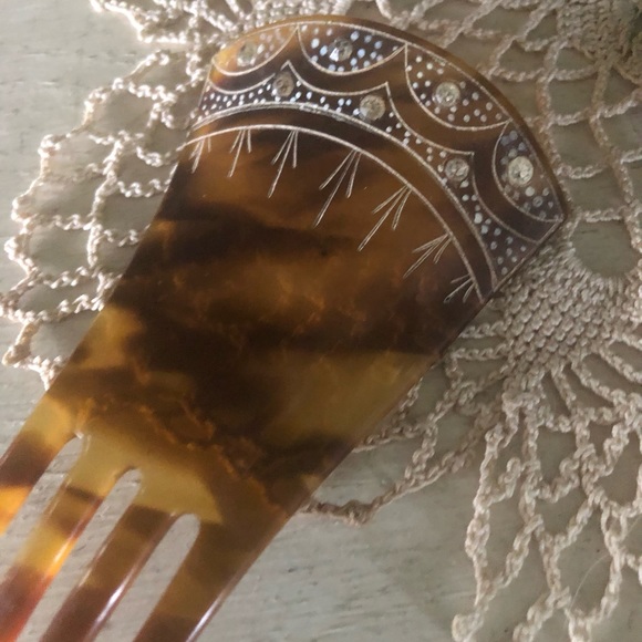 Antique Victorian Tortoise Shell Hair Comb - Picture 1 of 5